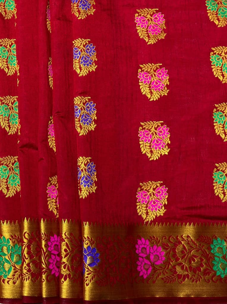 MIMOSA Women's Woven Design Paithani Style Art Silk Saree with Blouse Piece - Maroon ( SA00003125MRFREE ) — photo 6