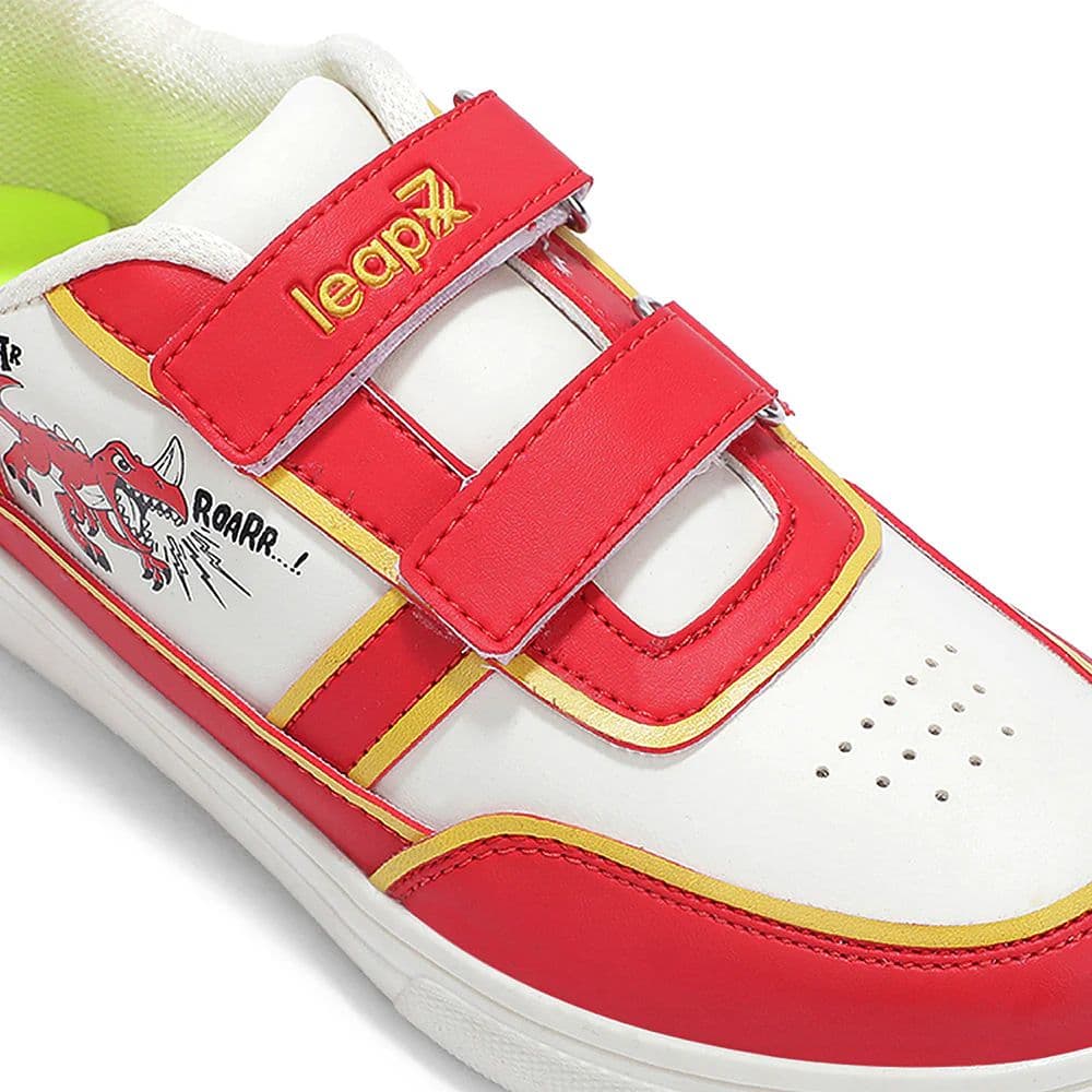 Leap7X Red Sports Non Lacing Sneakers For Kids TOTSTREND5 By Liberty — photo 7
