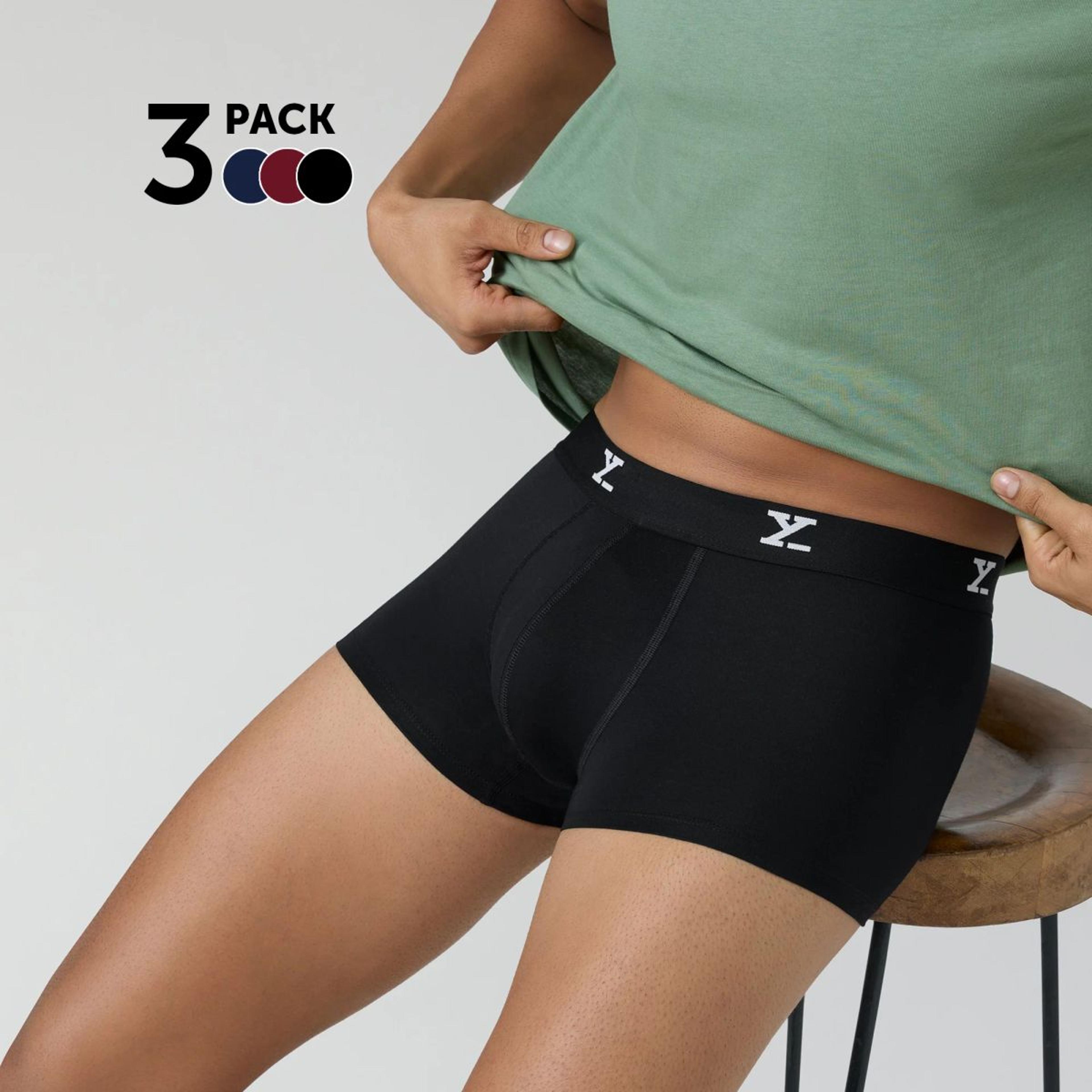 Ace Modal Trunks Pack of 3 (Black, Navy Blue, Red)