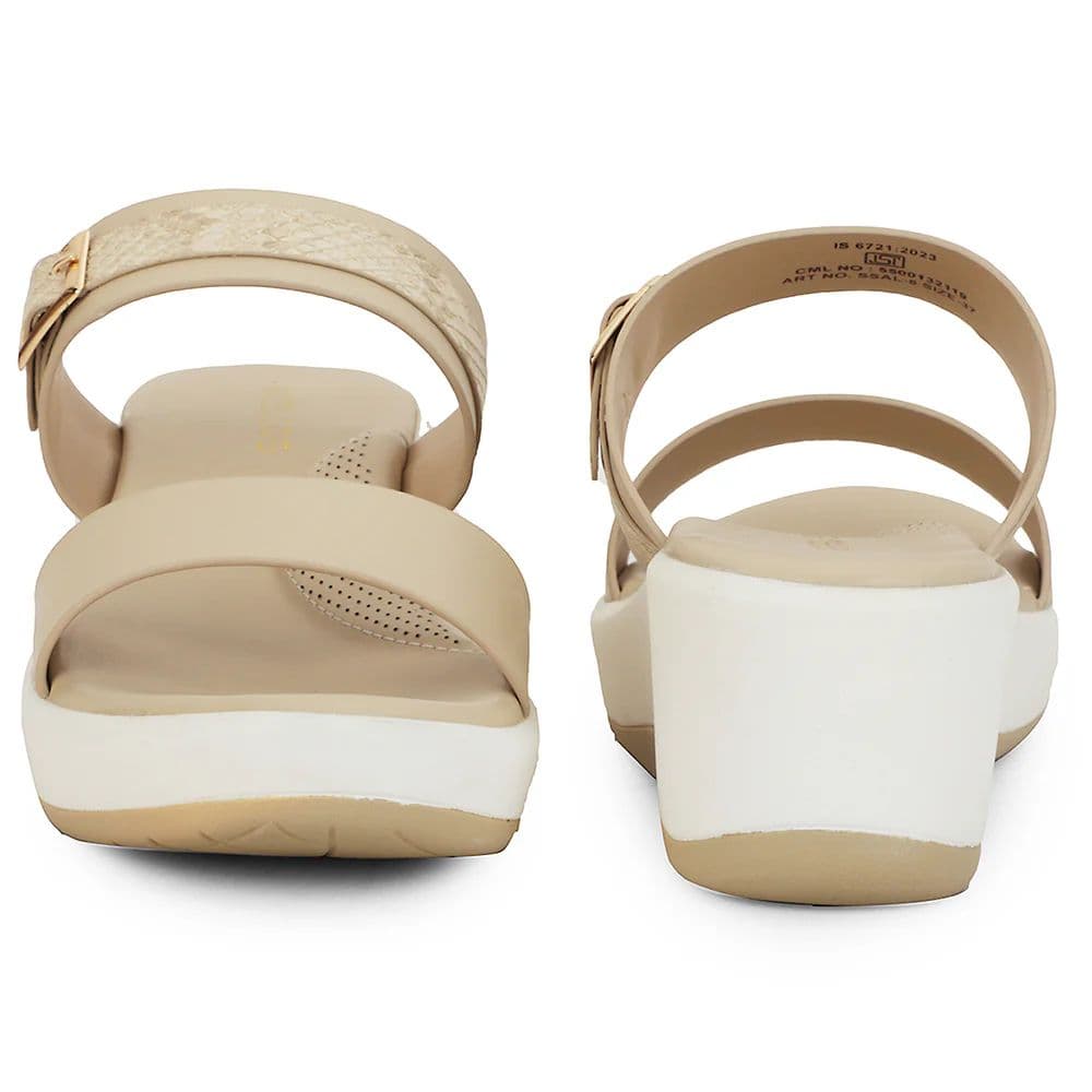 Healers Beige Casual Wedge Heel Sandal For Women SSAL-8 By Liberty — photo 6