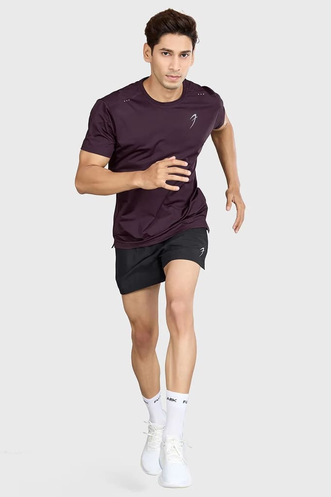 Laser Cut Running T-shirt Raisin — photo 2