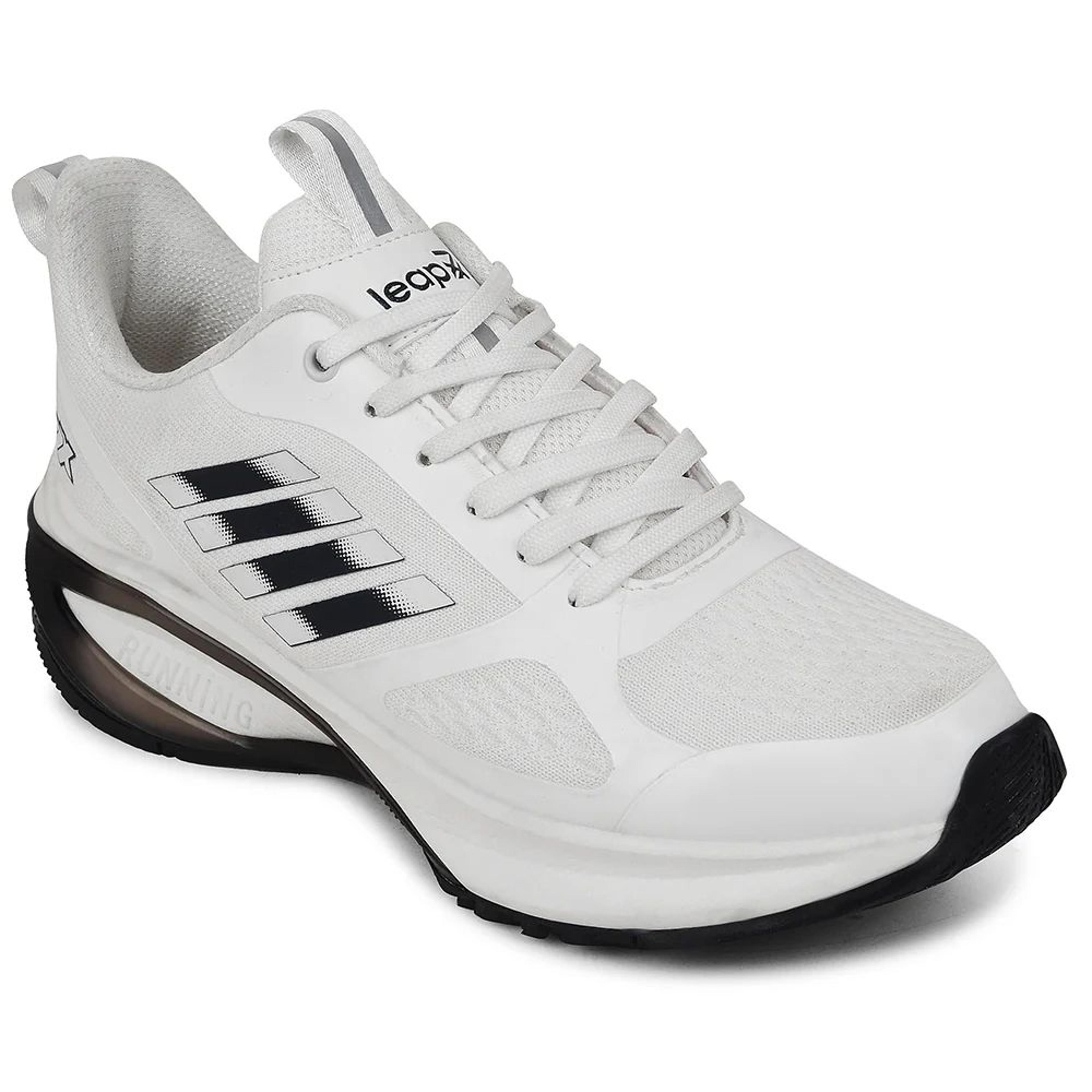 Leap7x White Sports Lacing Running Shoes For Men RUNNY-1E By Liberty