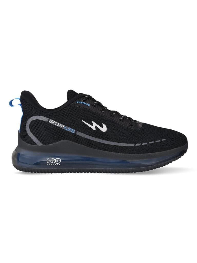 SENSOR Black Men's Running Shoes — Black / 6