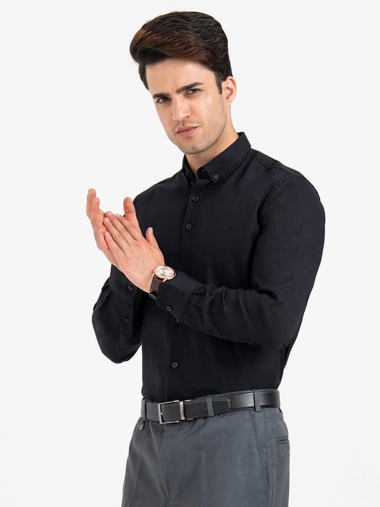 Shirts for Men in Black | Birdeye Full Sleeve Formal Shirt — photo 2