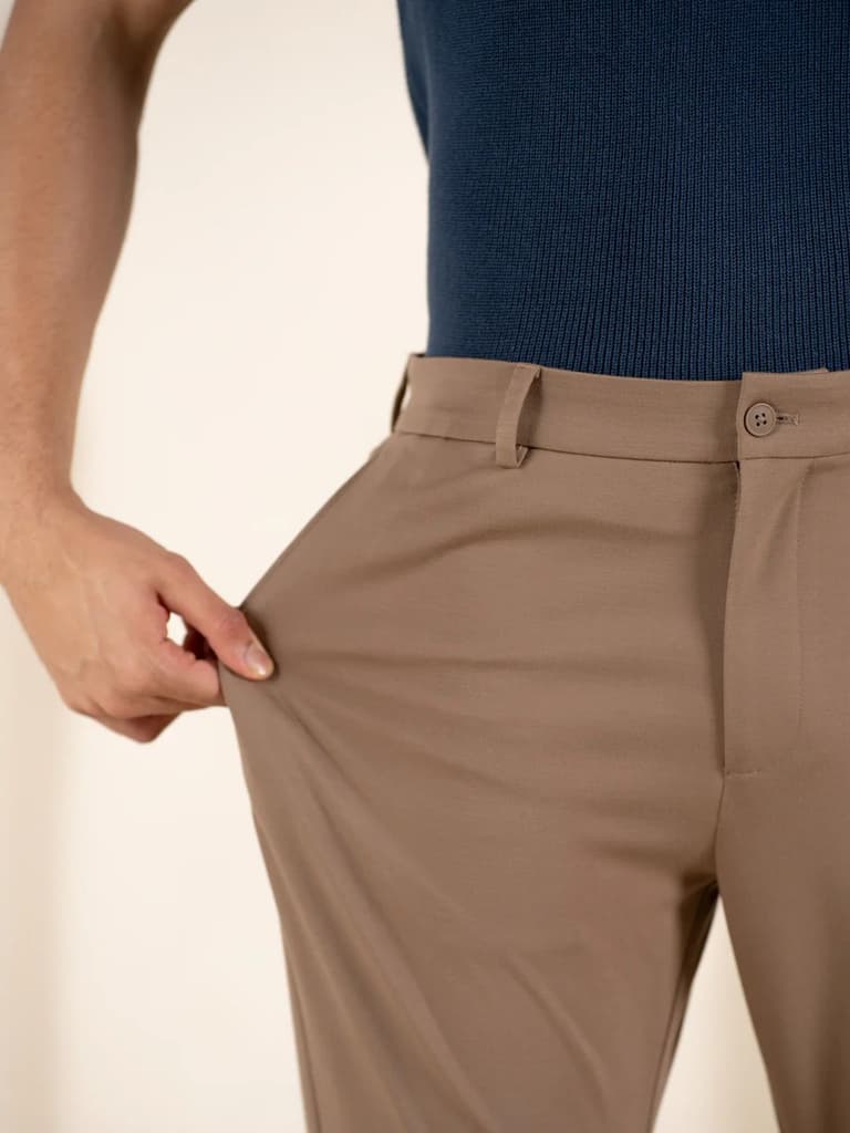 Malai Khaki Soft-touch Slim Fit Power Stretch Pants — photo 2