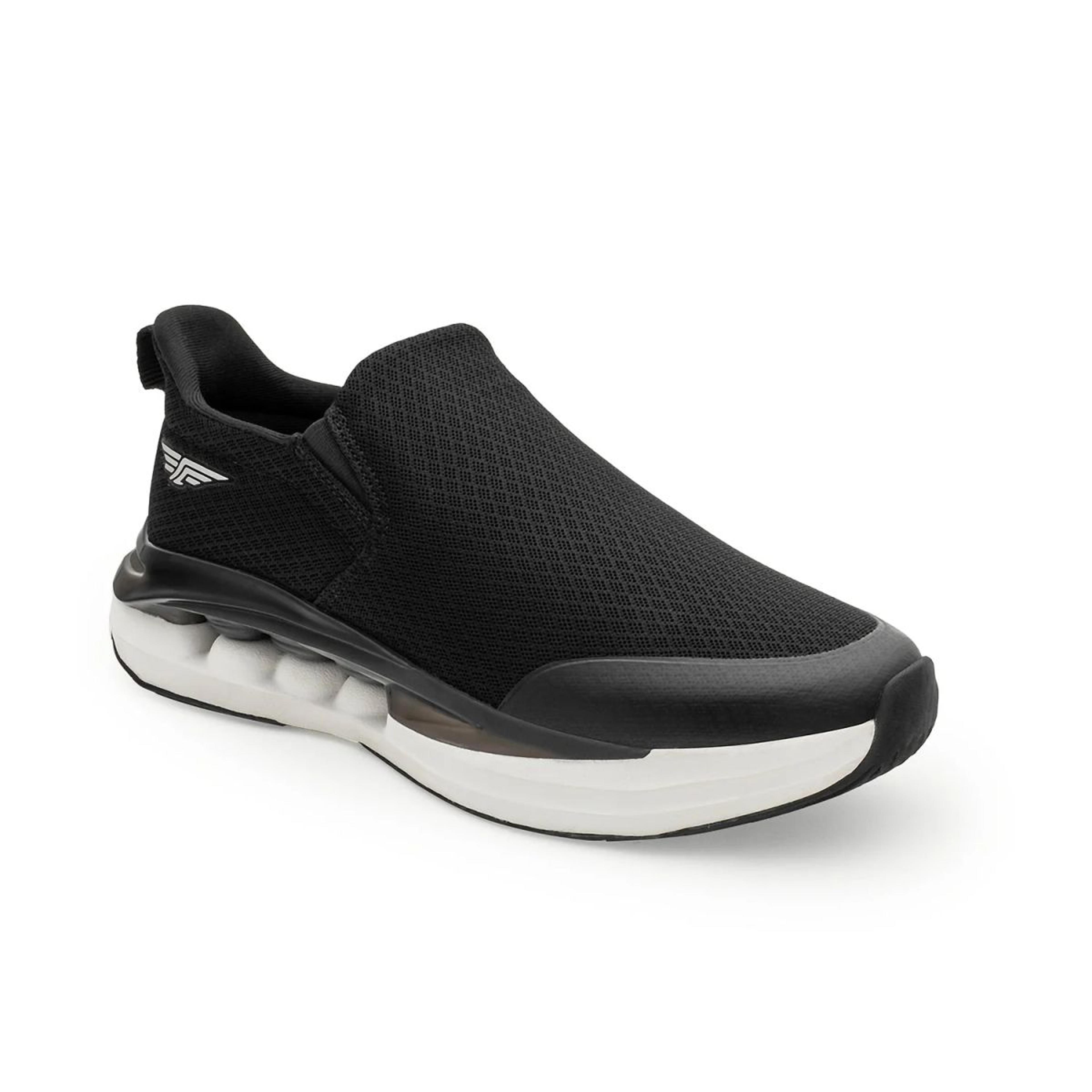 Men's Black and White Walking Slip-On Shoes