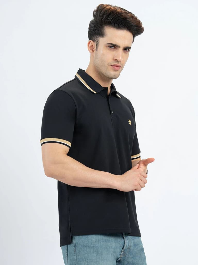 T Shirts for Men in Black | Polo Half Sleeve T Shirt — photo 6
