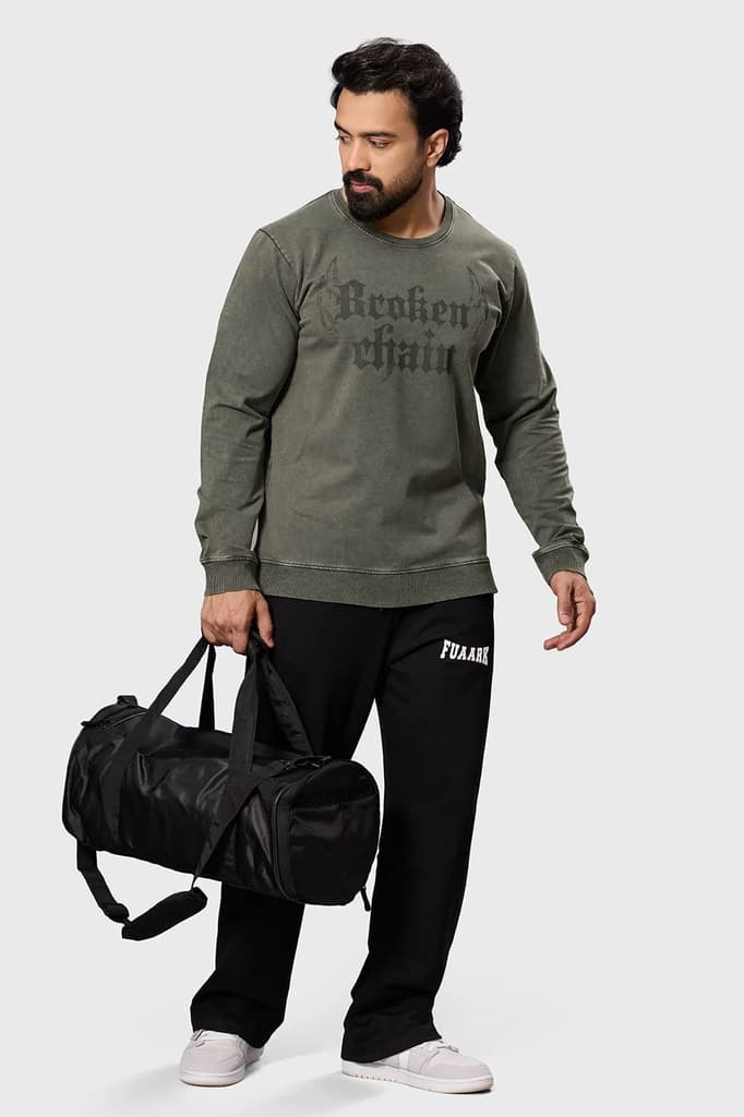 Shadow Washed Sweatshirt Olive — photo 2