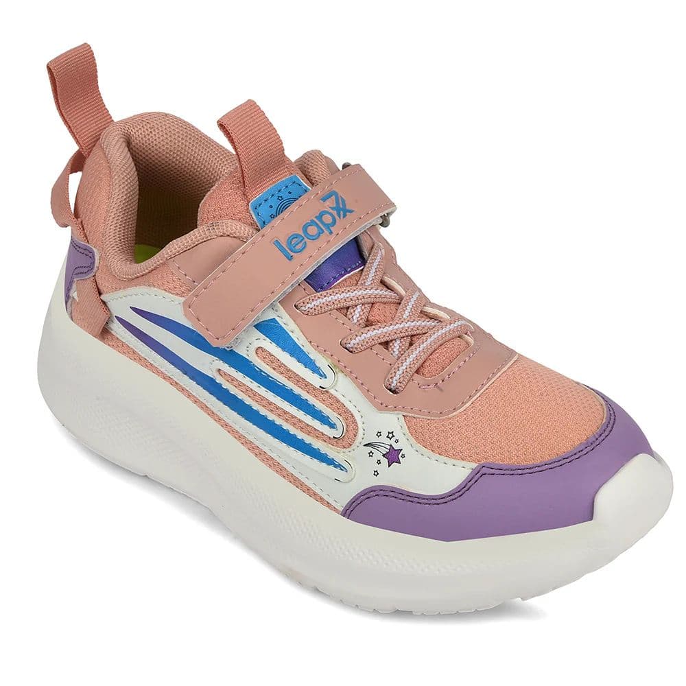 Leap7x Peach Sports Non Lacing Walking Shoes For Kids RYAN-1V By Liberty — 9C/27 / Peach