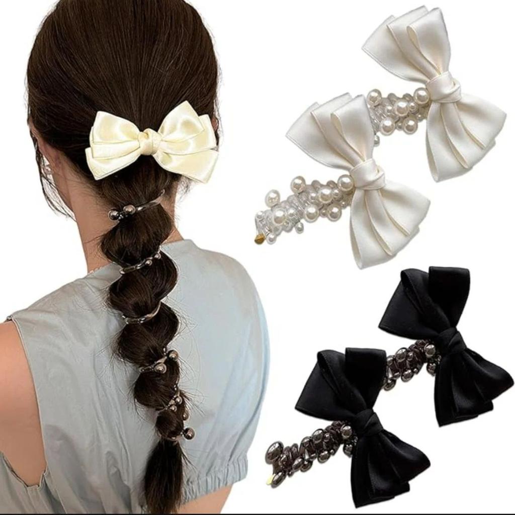 Bow n Glow Spiral Tie | Telephone Wire Clip with Satin Bow — photo 3