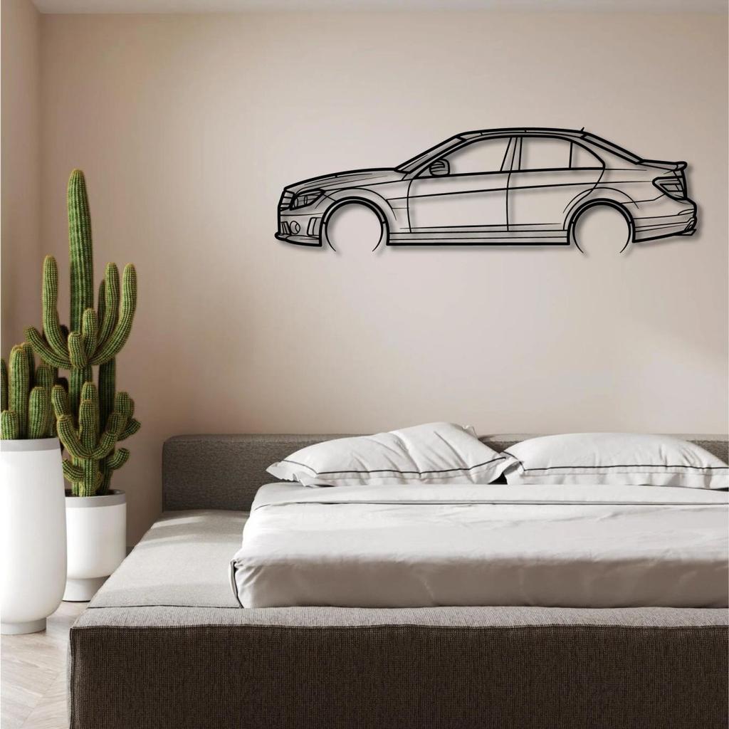 MERCEDES BENZ C63 AMG W204 4 DOOR METAL WALL ART — photo 3