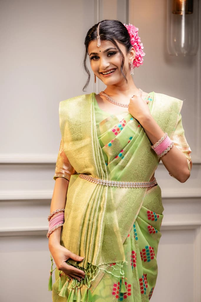 Mimosa Women's Woven Design Banarasi Style Art Silk Saree With Blouse Piece : SA00001595PSFREE — photo 6