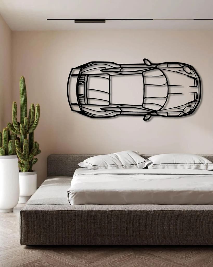 PORSCHE 911 992 GT3 RS PERSPECTIVE TOP VIEW METAL WALL ART — photo 3