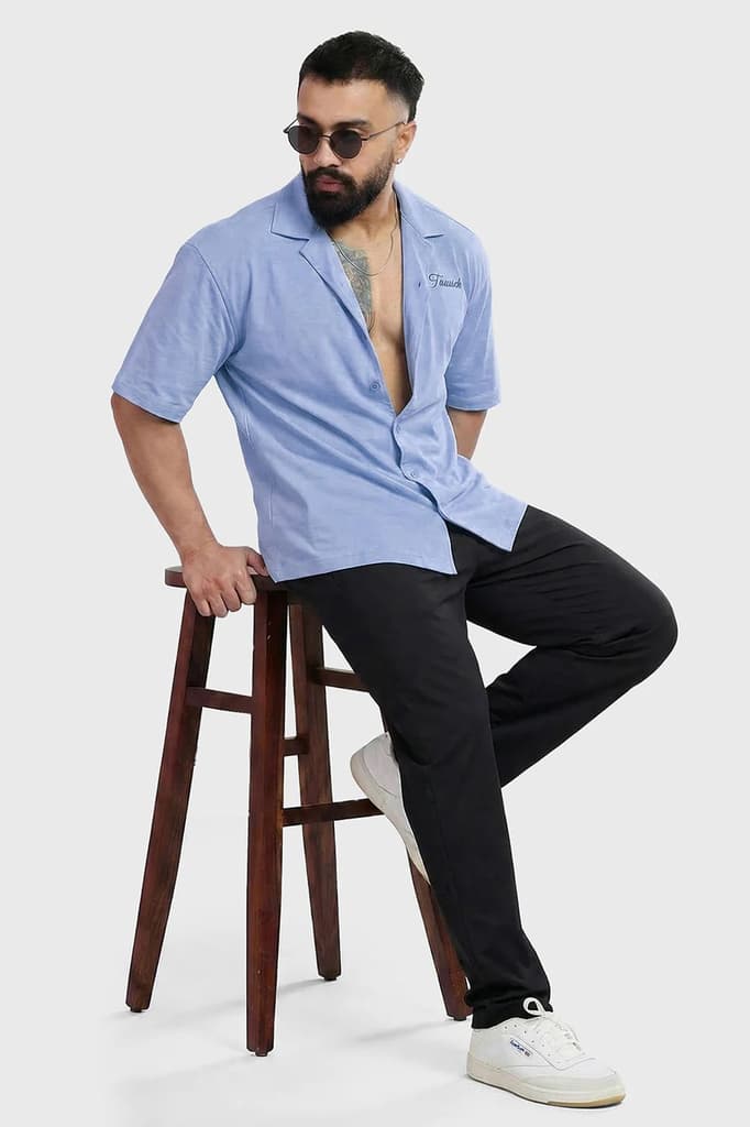 Ashline Oversized Shirt Sky Blue — S