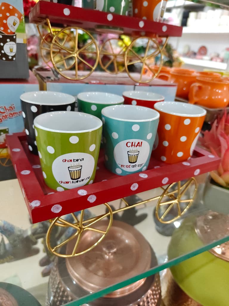 Chai Tea Cups | Ceramic | White | Gold