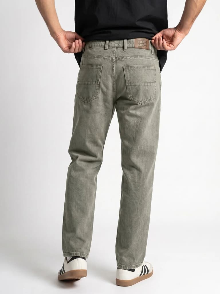 Men's Ice Grey Relaxed Fit Washed Denim Jeans Non-Stretchable — photo 3