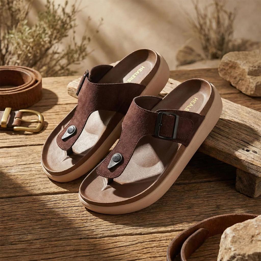 Healers Dark Brown Casual Flat Sandal for Men VAL-38E By Liberty — photo 2