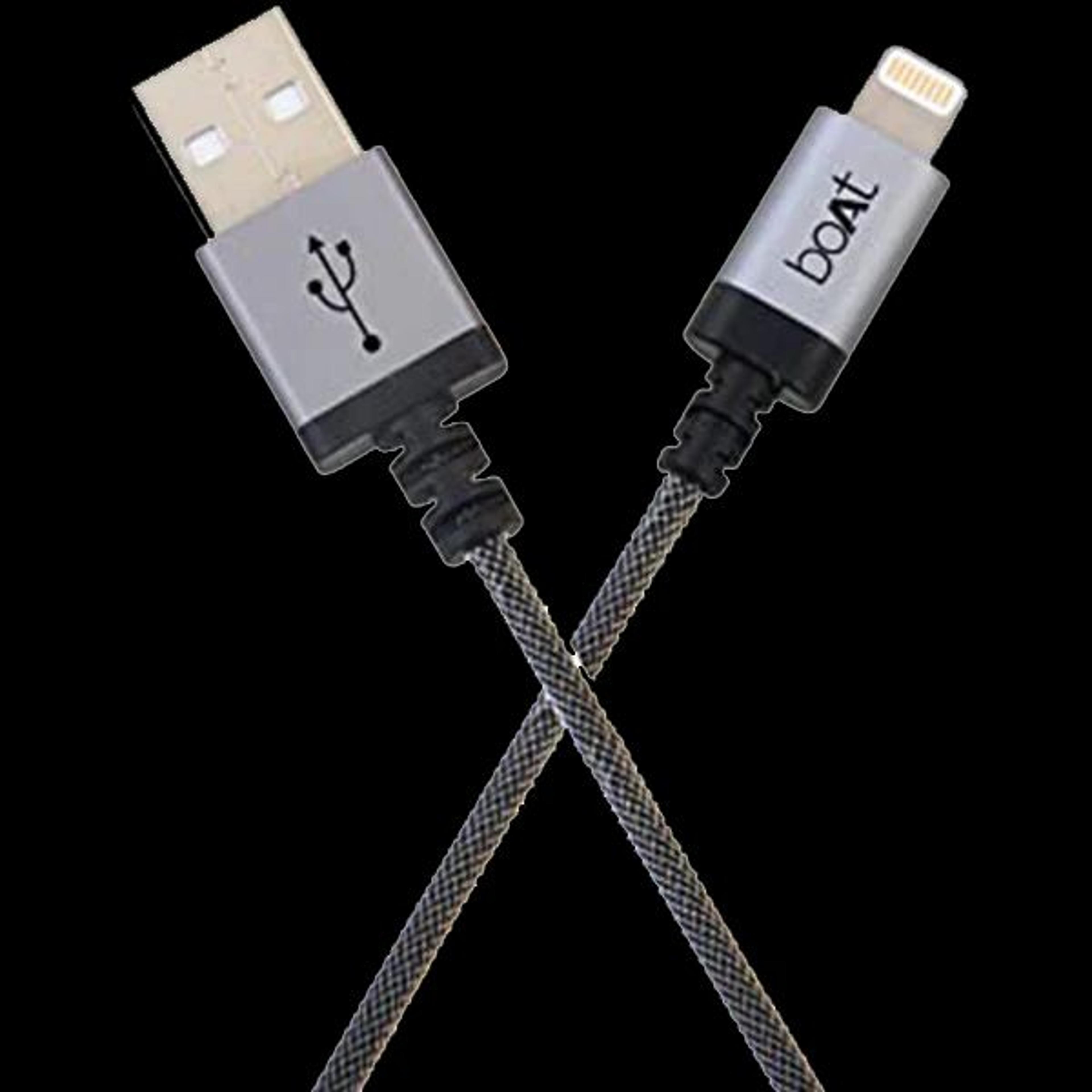 boAt Charger Lightning Cable 500 Apple Certified 2 Meter | Premium Fast Charging Cable for Apple devices