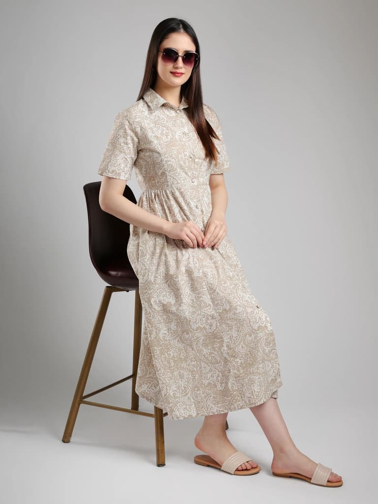 Velisse Midi dress- Beige — photo 6