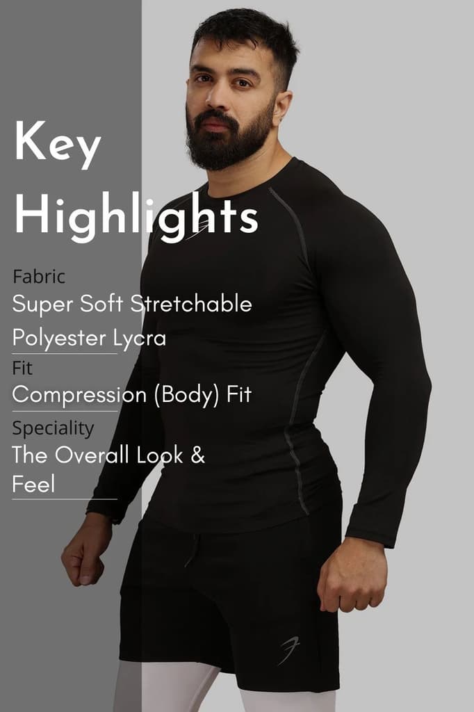 Compression Fullsleeves T-shirt Black — photo 7
