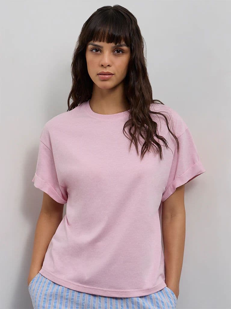 Wunderlove Pink Melange T-Shirt — photo 2