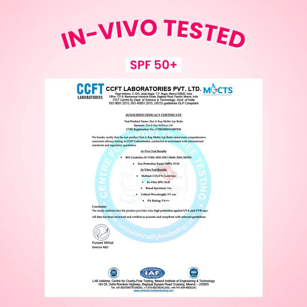 Meltie Lip Balm In-Vivo Tested SPF 50+ PA+++ — photo 5
