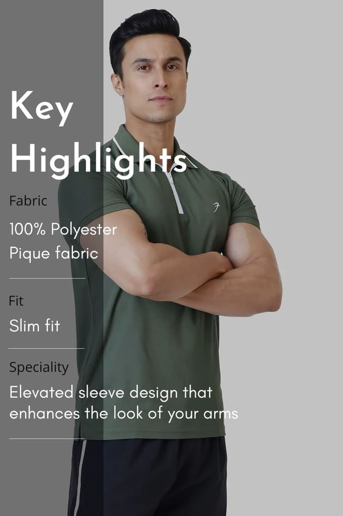 Stride Polo T-shirt Olive — photo 8