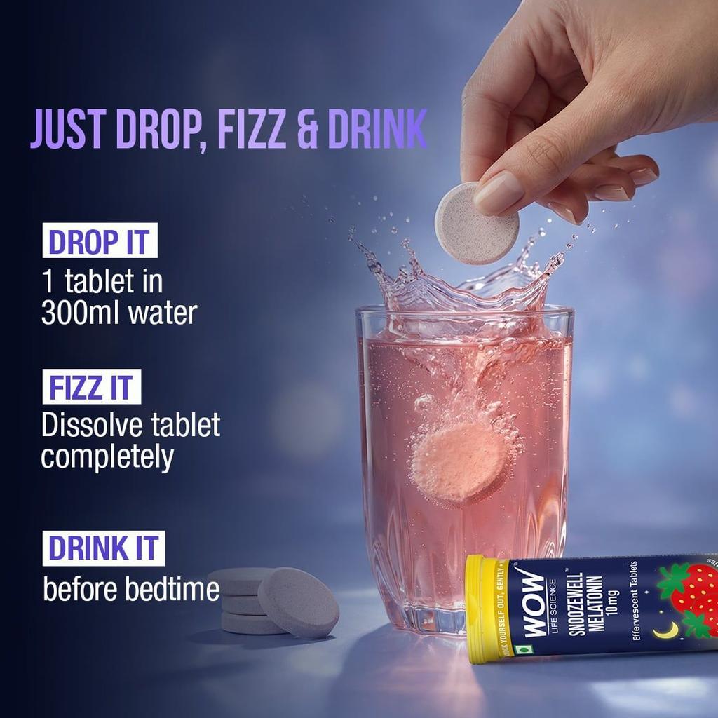 Snoozewell Melatonin Effervescent Tablets Promotes Relaxation
