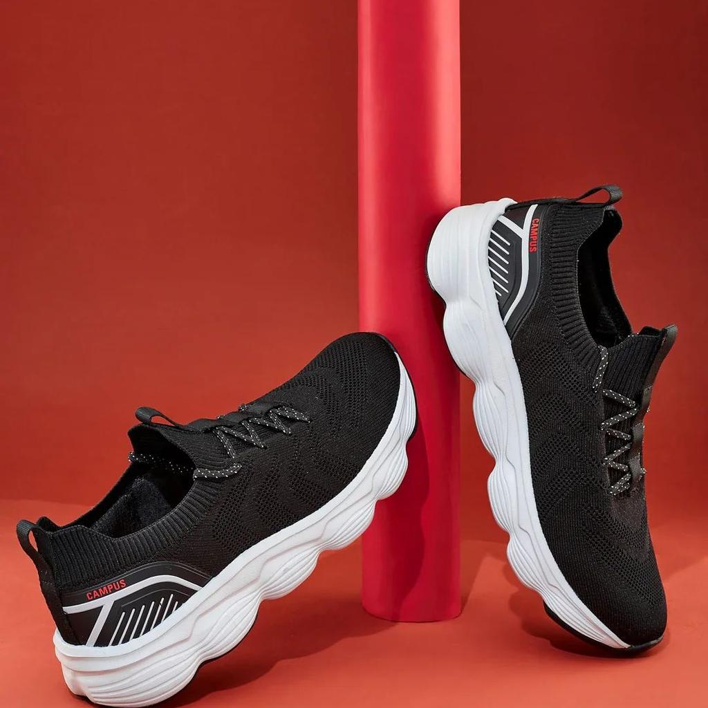 FALKO Black Men's Walking Shoes