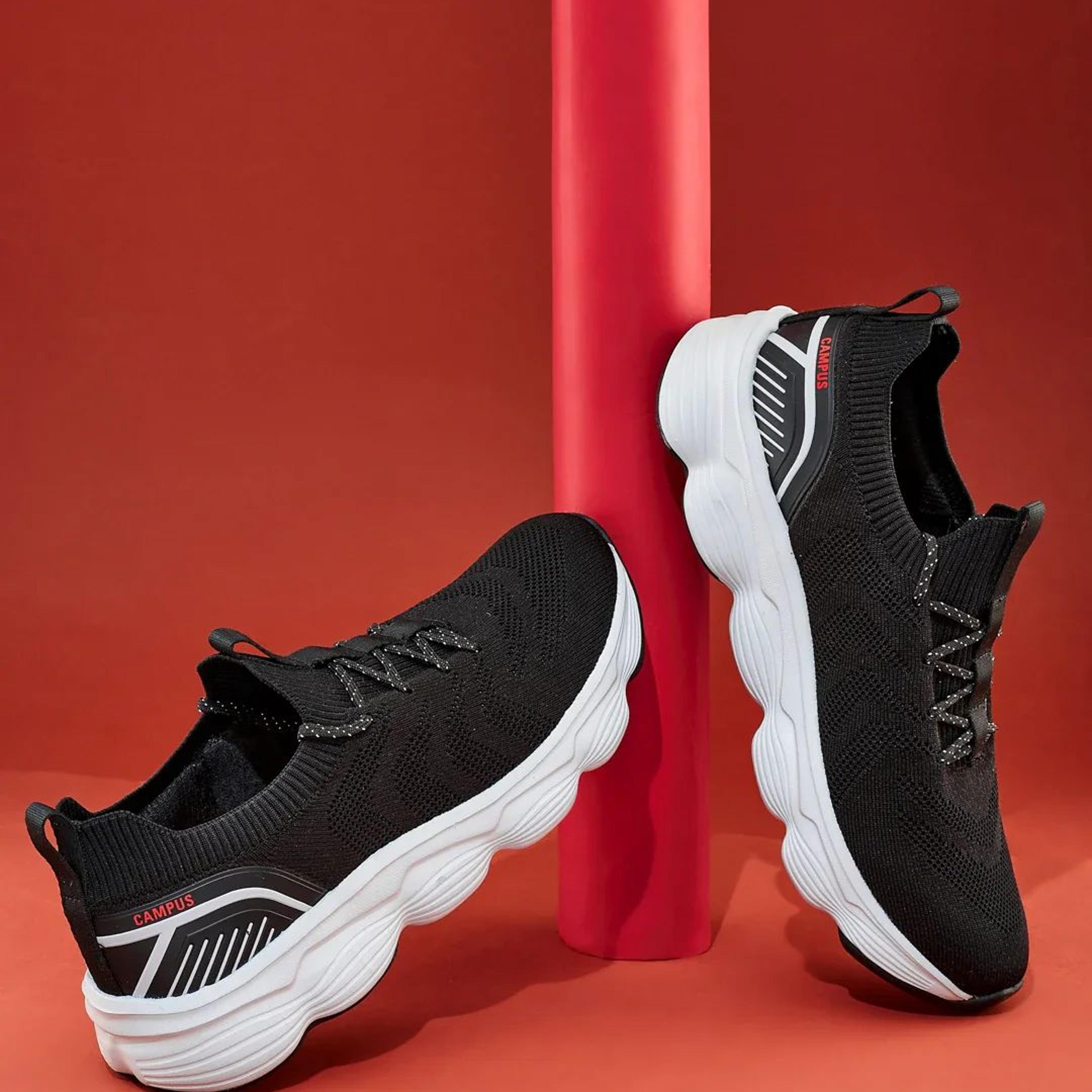 FALKO Black Men's Walking Shoes