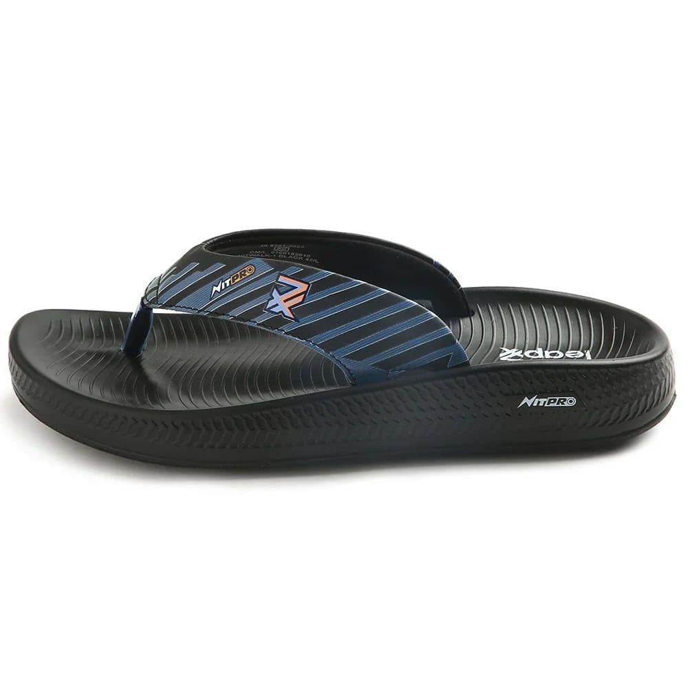 Leap7x Black Casual Flip Flop For Men NITWALK-1 By Liberty — photo 3