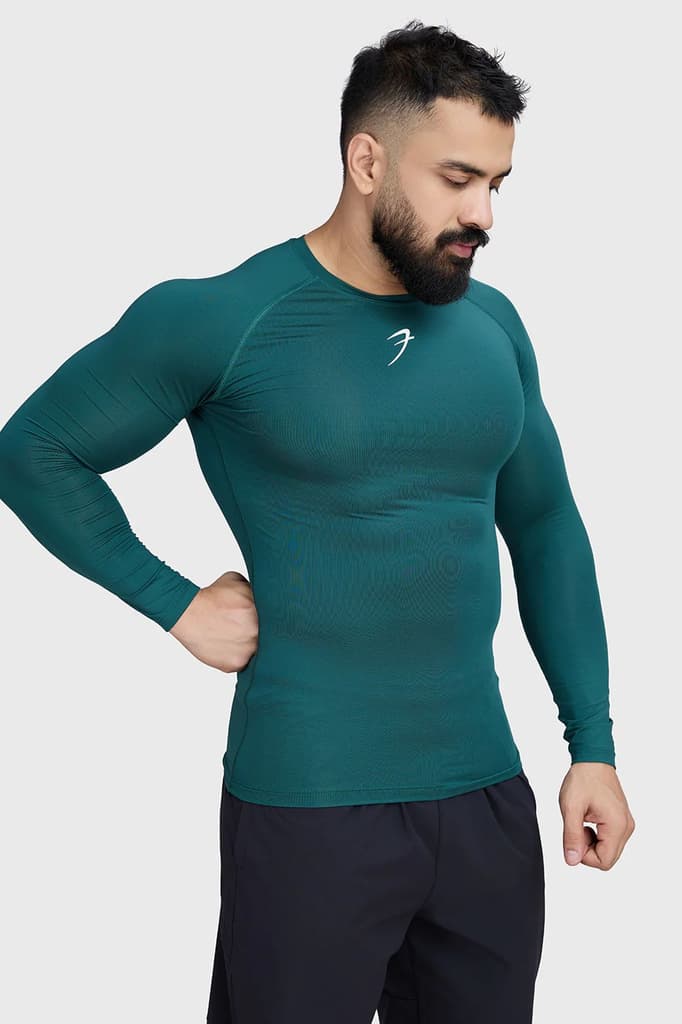 Compression Fullsleeves T-shirt Emerald Green — S