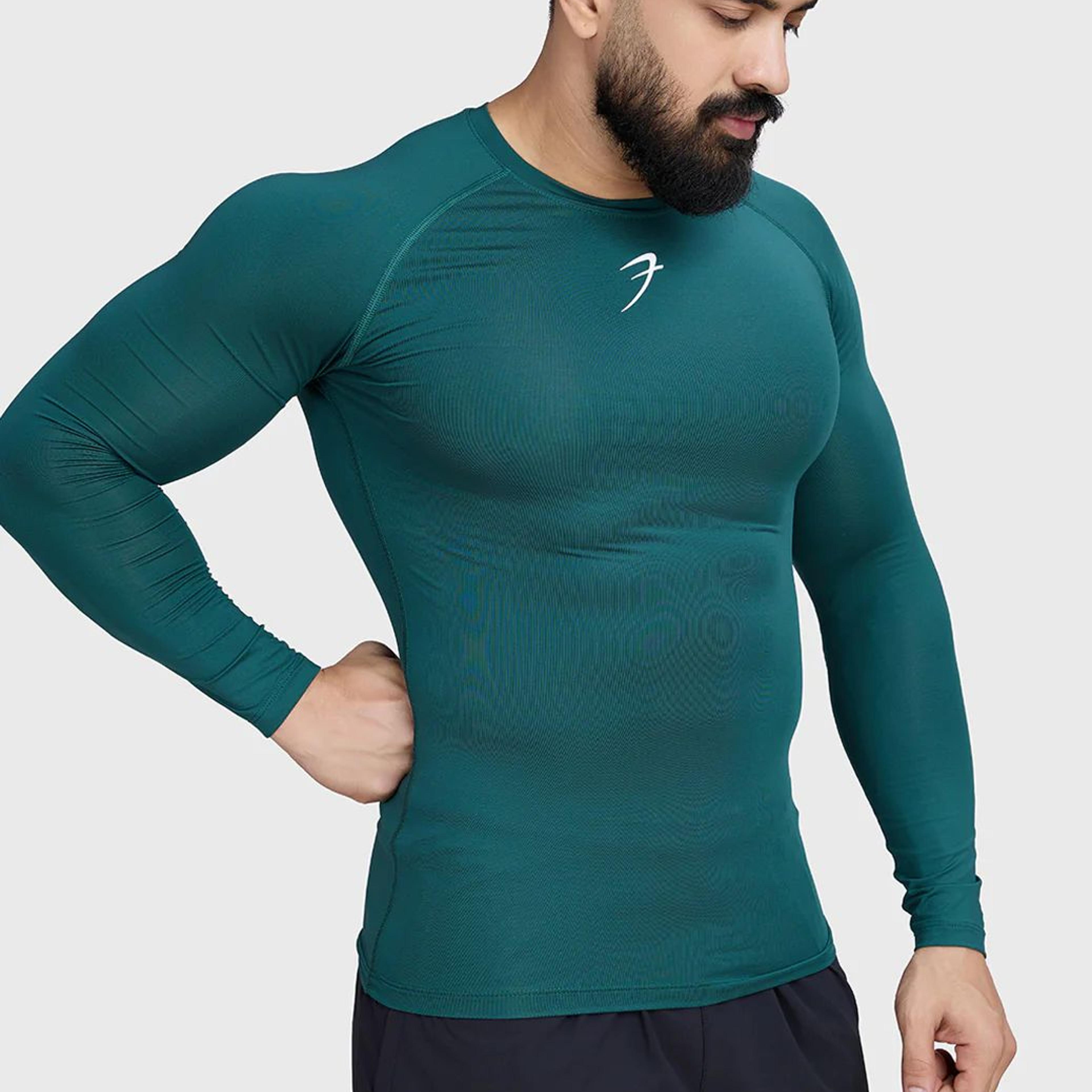 Compression Fullsleeves T-shirt Emerald Green
