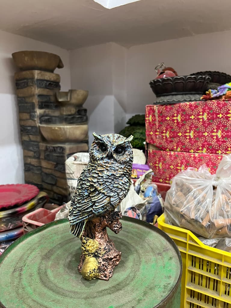 Owl Figurine | Statue | Bronze | Green