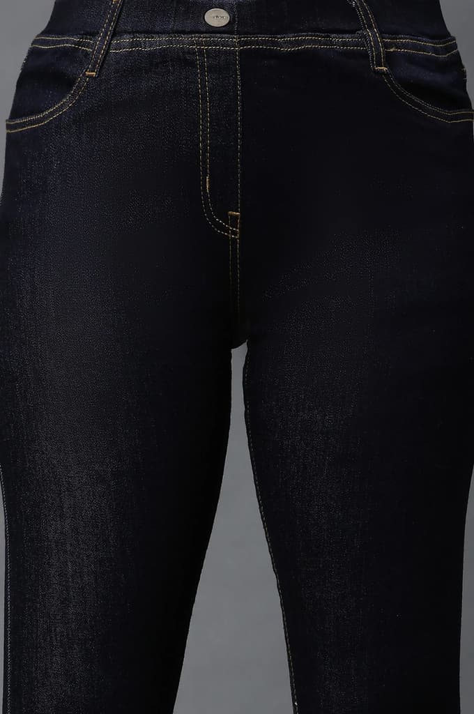 Blue Yarn-Dyed Denim Jeggings — photo 6