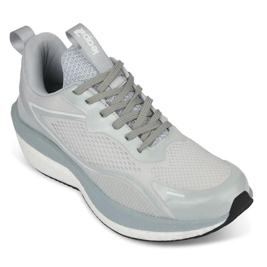 Leap7x Light Grey Sports Lacing Running Shoes For Men XLM-06 By Liberty