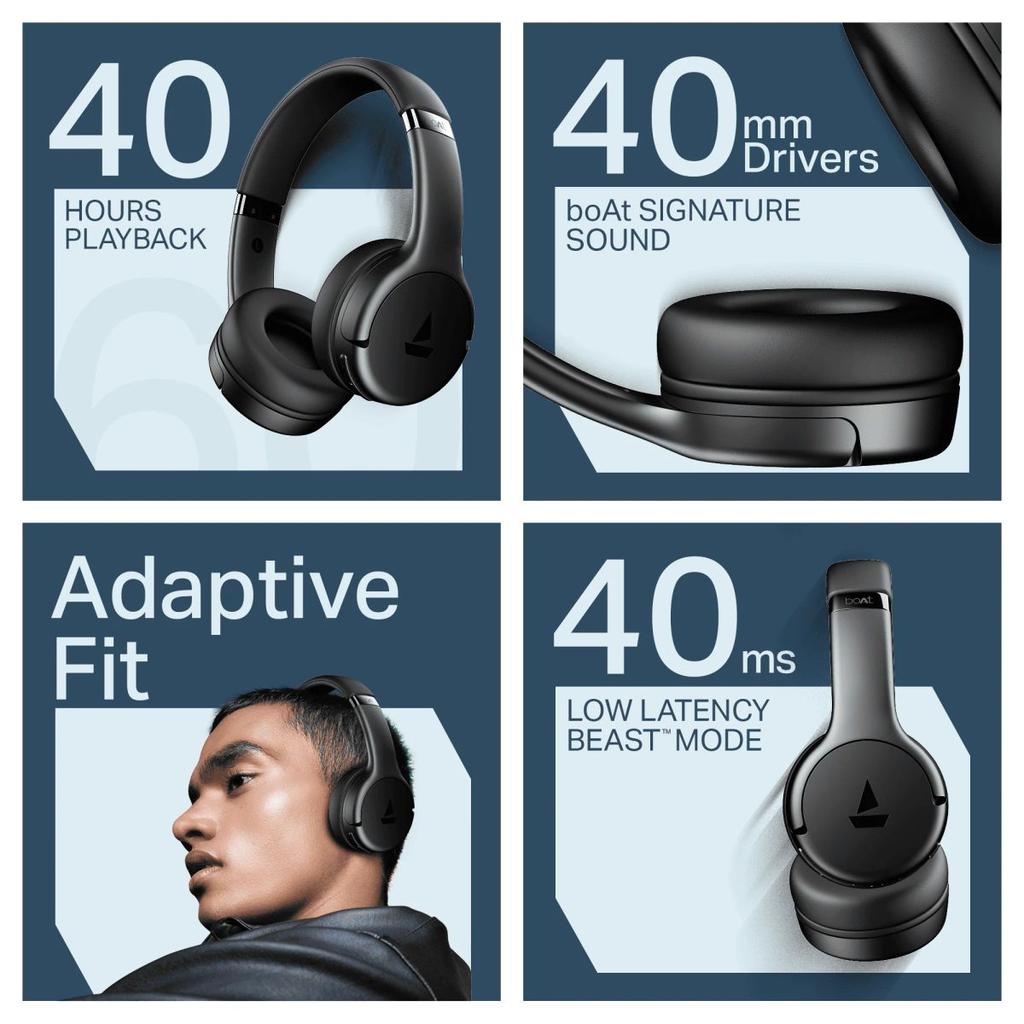 boAt Rockerz 411 | Wireless Headphones with 40mm Drivers, BEAST™ Mode, ENx™ Tech & 40H Playback — photo 7