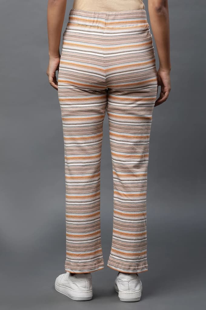 Yellow Stripe Printed Lounge Wear Pants — photo 3