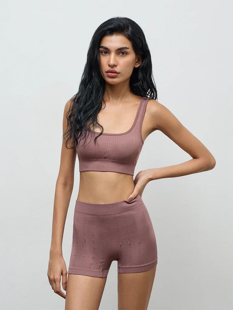 Superstar Dusty Taupe Cable-Knit Seamfree Boy Shorts Briefs — photo 8