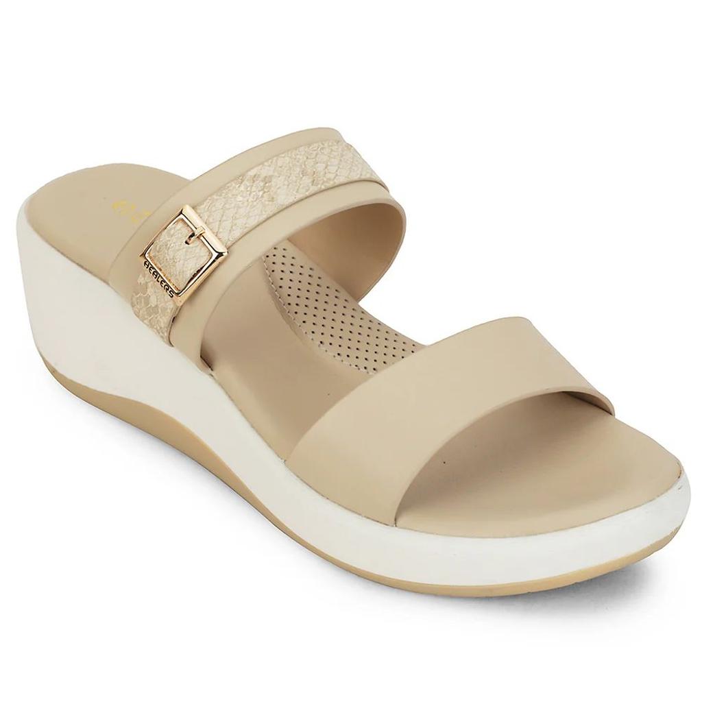 Healers Beige Casual Wedge Heel Sandal For Women SSAL-8 By Liberty