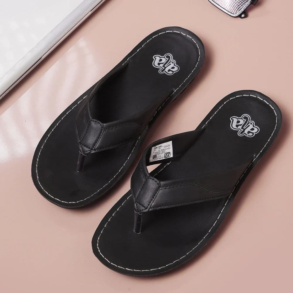 A-HA Black Casual Slippers For Men CHARGE By Liberty — photo 4