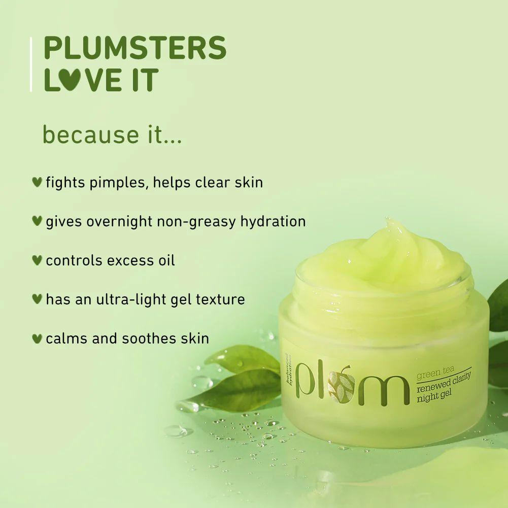 Green Tea Night Gel For Oily, Acne-Prone Skin | Travel-Size| 15 ml