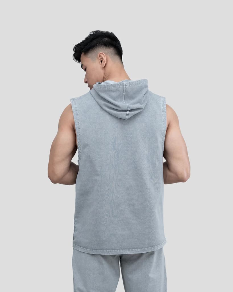 Acid Wash Sleeveless Hoodie — photo 5
