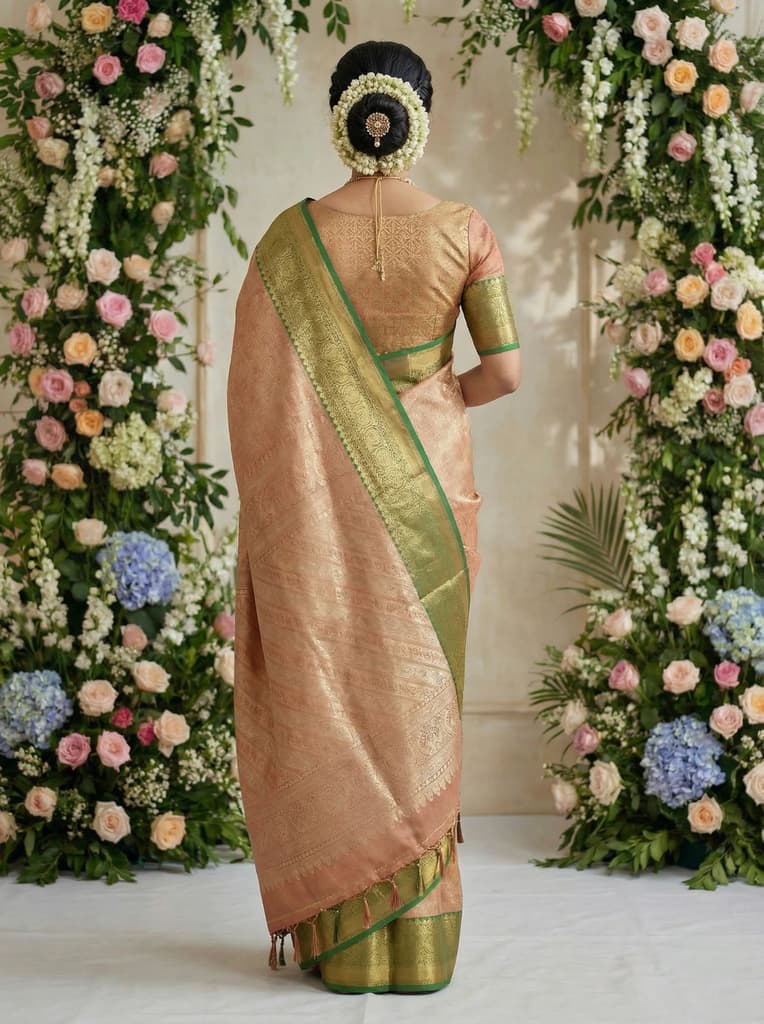 MIMOSA Women's Woven Design Kanjivaram Style Art Silk Saree with Blouse Piece - Maroon (SA00001522MRFREE) — photo 4
