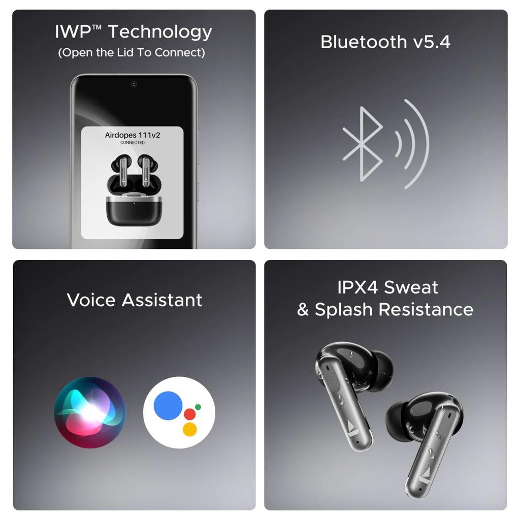 boAt Airdopes 111v2 | Wireless Earbuds with 50H Playback, Bluetooth v5.4, IWP™ Technology, 13mm Drivers — photo 10