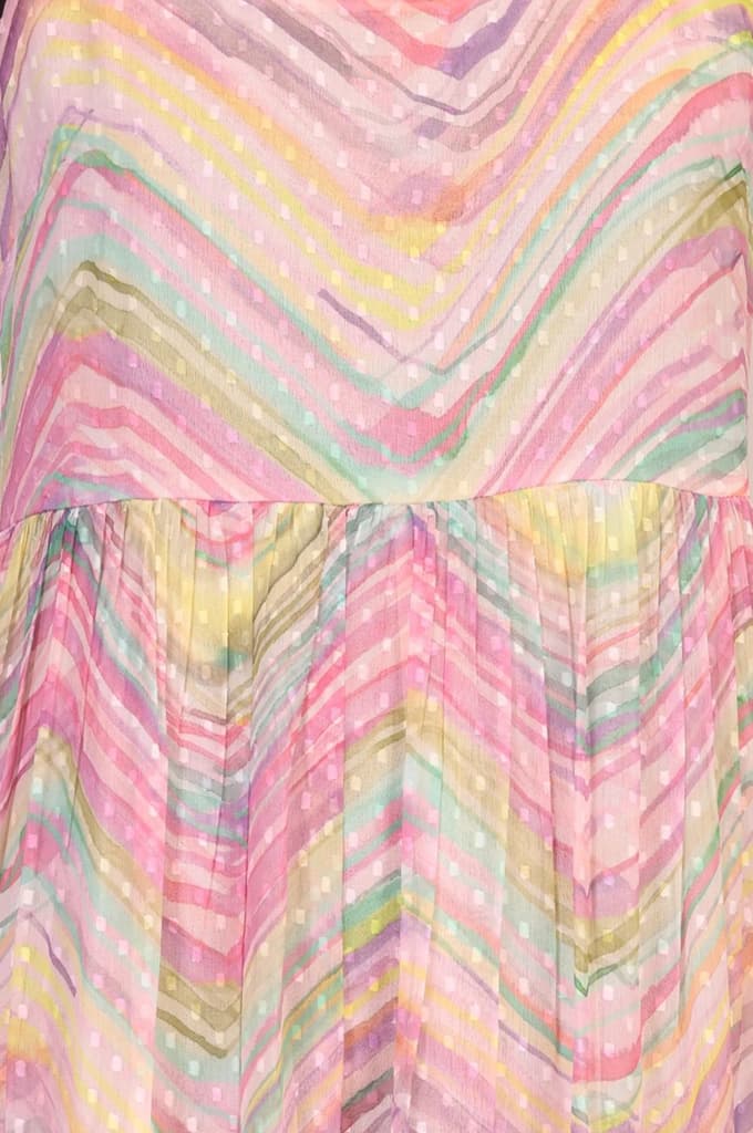 Multicolor Chevron Chiffon Tiered Dress — photo 2