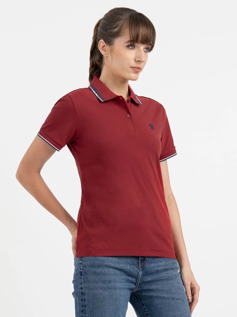 Polo T Shirts for Women in Red — photo 6