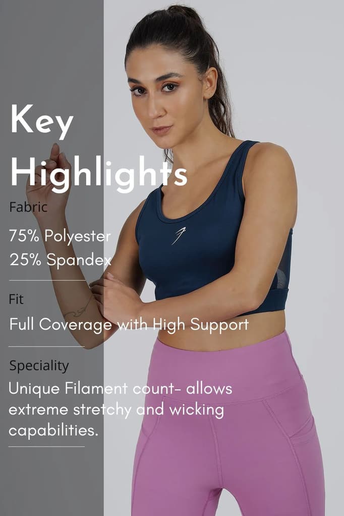Active Full Support Sports Bra Navy — photo 8