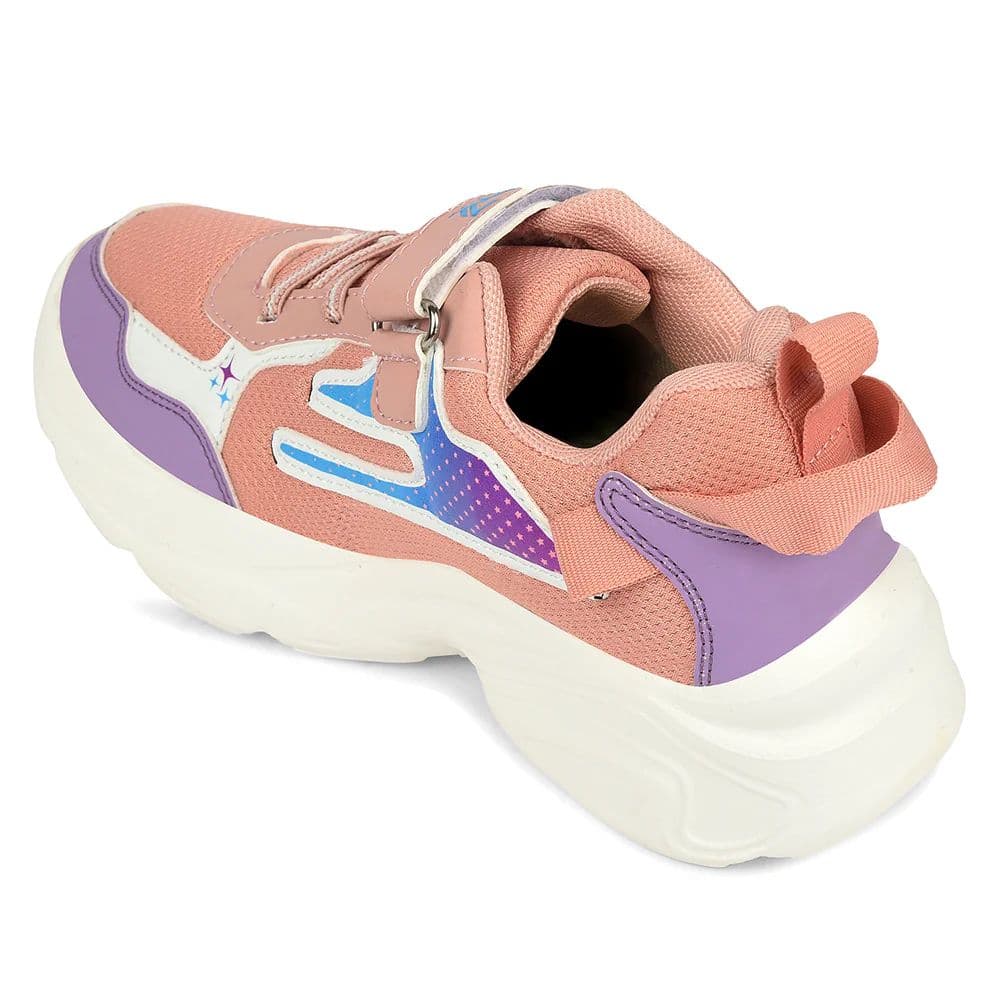 Leap7x Peach Sports Non Lacing Walking Shoes For Kids ZEOX-2 By Liberty — photo 5