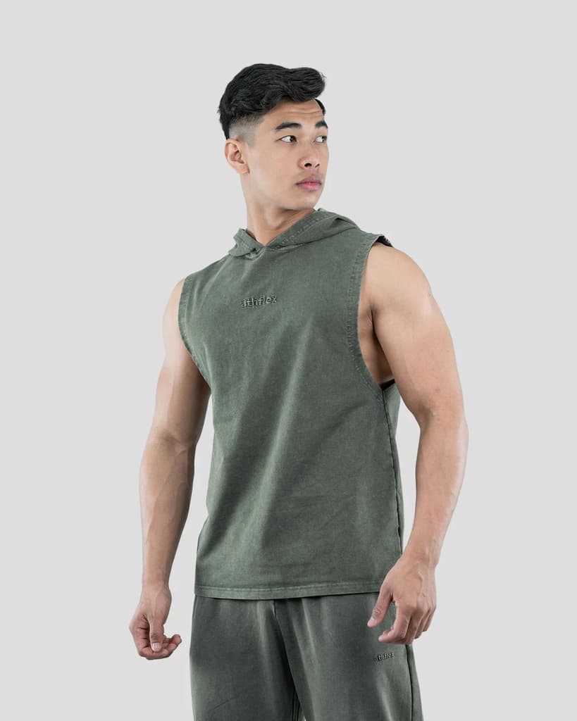 Acid Wash Sleeveless Hoodie — photo 2